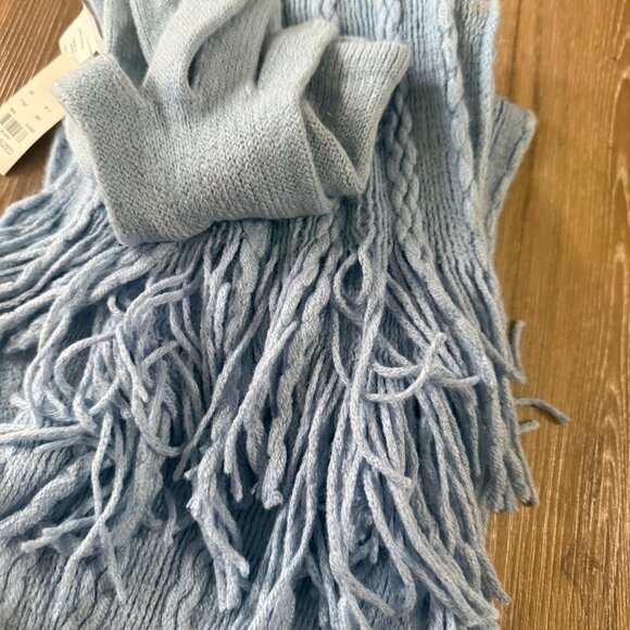 New York and Co. Blue Scarf and Glove Set - Picture 3 of 5